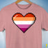 Lesbian Pride 8-Bit Pixel Heart Premium Unisex T-Shirt - Mauve Heather